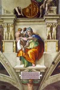 Die delphische Sibylle, Sixtinische Kapelle, Vatikan, 1508-1512 von Michelangelo Buonarroti