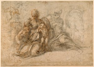 Die Heilige Familie (recto); Liebende Putti (verso) um 1530 von Michelangelo Buonarroti