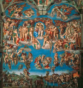 Das Jüngste Gericht, Fresko der Sixtinischen Kapelle im Vatikan, 1536-1541 von Michelangelo Buonarroti