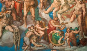 Das Jüngste Gericht Fresko der Sixtinischen Kapelle im Vatikan von Michelangelo Buonarroti
