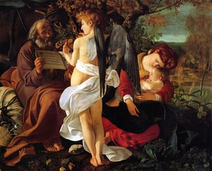 Ruhe auf der Flucht nach Ägypten von Michelangelo Merisi Caravaggio