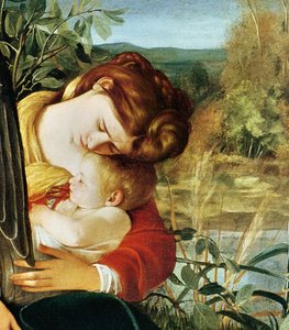 Ruhe auf der Flucht nach Ägypten (Detail, 1603) von Michelangelo Merisi Caravaggio