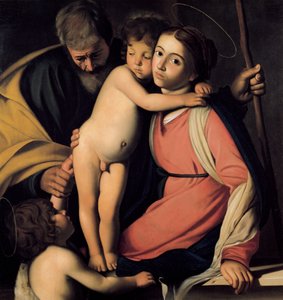 Die Heilige Familie mit Johannes dem Täufer als Junge, frühes 17. Jahrhundert von Michelangelo Merisi Caravaggio