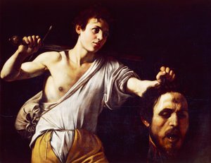 David mit dem Kopf von Goliath von Michelangelo Merisi, bekannt als Caravaggio (1571-1610) von Michelangelo Merisi da Caravaggio