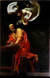 Saint Mathieu und der Engel von Michelangelo Merisi da Caravaggio