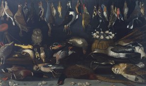 Stillleben mit Vögeln, von Meister des Hartford-Stilllebens