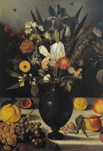 Stillleben mit Blumen und Früchten (Detail) von Michelangelo Merisi da Caravaggio
