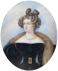 Bildnis einer Dame in schwarzem Kleid und Pelzstola