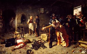 Ein Spiel von Trümpfen oder Schlägerei in Trastevere von Michele Cammarano