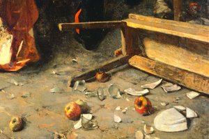 Ein Spiel von Trümpfen oder Schlägerei in Trastevere von Michele Cammarano