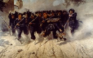 Angriff der Bersaglieri bei Porta Pia, von Michele Cammarano (1835-1920), Öl auf Leinwand, 290x472 cm