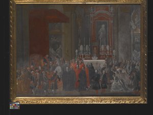 Eine religiöse Zeremonie zur Thronbesteigung von Ferdinand IV. von Neapel von Michele Foschini