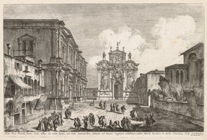 Ansichten von Venedig: Campo S. Rocco, 1741