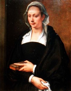 Porträt einer Dame mit weißem Schleier von Michele di Ridolfo Tosini