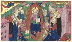 Fragment eines historierten Initials aus einem Chorbuch: Christus in Majestät