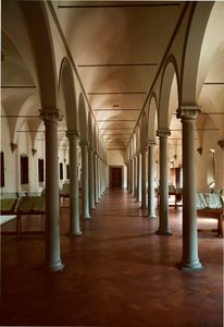 Bibliothek des Klosters San Marco in Florenz, Italien. Architektur von Michelozzo di Bartolommeo Michelozzi von Michelozzo di Bartolommeo