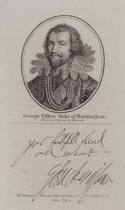 George Villiers, Herzog von Buckingham, englischer Höfling, Politiker und Favorit von König James I (Stich) von Michiel Janszoon van (after) Miereveldt