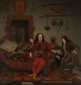 Porträt von Thomas Hees und seinem Diener Thomas und Neffen Jan und Andries Hees (Detail)