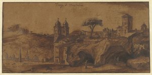 Ansicht der SS Trinità dei Monti in Rom von Michiel van Overbeek