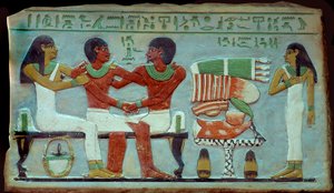Ägyptische Antiquität: private und Gedenkstele aus der Nekropole von Abydos bei Theben. Mittleres Reich. Kairo, Ägyptisches Museum