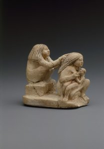Gruppe von zwei Frauen und einem Kind, ca. 1981–1500 v. Chr. von Middle Kingdom Egyptian