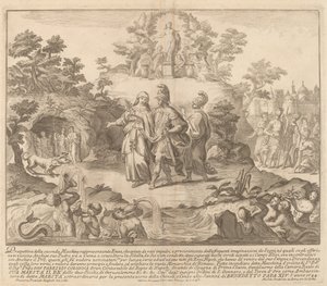 Aeneas und die Kumeische Sibylle, für das "Chinea"-Fest von Miguel de Sorellò after Francisco Preciado