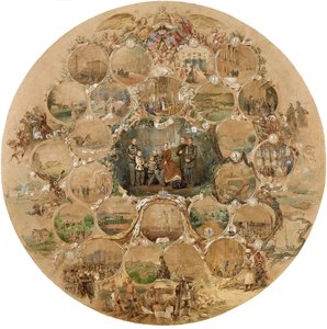 Komposition zur Feier der Silberhochzeit von Kaiser Alexander II., 1866 von Mihaly von Zichy