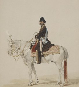 Reiterporträt von Naser al-Din Shah Qajar 1831-1896, 1873