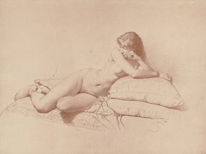 Studie eines liegenden weiblichen Aktes, 1885 von Mihaly von Zichy