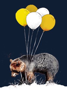 Geburtstags-Bär auf Mitternachtsblau, 2020
