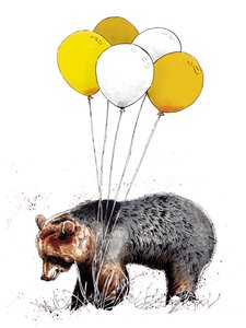 Geburtstags-Bär auf Weiß, 2020