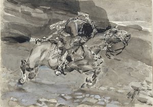 Reiter. Illustration zum Gedicht Der Dämon von Mikhail Lermontov von Mikhail Aleksandrovich Vrubel
