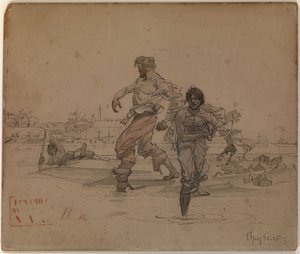 Illustration zum Gedicht Die Räuberbrüder von Alexander Puschkin von Mikhail Aleksandrovich Vrubel