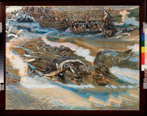 Illustration für das Märchen vom Zaren Saltan von Alexander Puschkin von Mikhail Aleksandrovich Vrubel