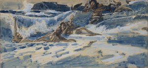 Spielende Najaden und Tritonen, 1896-1898 von Mikhail Aleksandrovich Vrubel