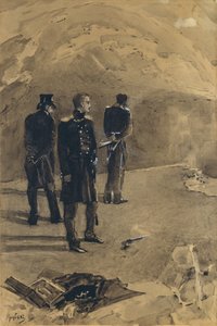 Das Duell von Pechorin und Grushnitsky. Illustration zum Roman Ein Held unserer Zeit von Mikhail Lermontov von Mikhail Aleksandrovich Vrubel