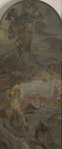 Venus, Amor und Paris, mittleres Panel des Paris-Urteils-Triptychons