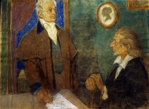 J. W. von Goethe und F. Schiller in Weimar von Mikhail Dmitrievich Ezuchevsky