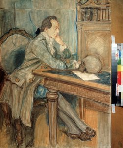 Johann Wolfgang von Goethe (1749-1832) entdeckt den menschlichen Zwischenkieferknochen am 27. März 1784 von Mikhail Dmitrievich Ezuchevsky