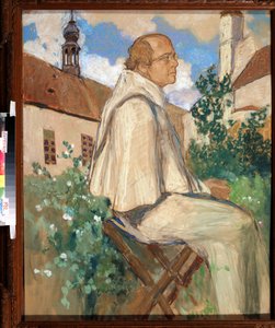 Porträt von Johann Gregor Mendel, Mönch und Botaniker von Mikhail Dmitrievich Ezuchevsky