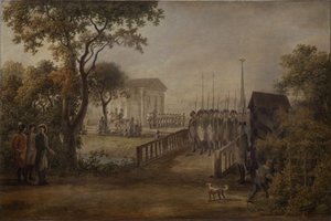Wachwechsel auf der Wiese der Zarin in Sankt Petersburg, 1799 von Mikhail Matveevich Ivanov