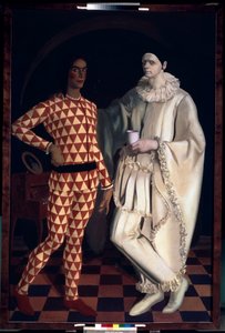 Harlekin und Pierrot (Selbstporträts) von Mikhail Nikolayevich Yakovlev