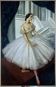 Porträt der Ballerina Anna Pavlova (1881-1931) - Gemälde von Alexandre Evguenievitch Jacovieff (Alexander Yevgenyevich Yakovlev oder Iacovieff) (1887-1938), Öl auf Leinwand (190x121,5 cm) von Mikhail Nikolayevich Yakovlev