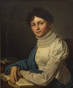 Porträt der Dichterin Anna Bunina 1774-1829, 1825 von Mikhail Prokopyevich Vishnevitsky