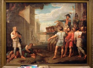 Die Hinrichtung der Russen durch die französischen Soldaten 1812 (Episode der Napoleonischen Kriege, Russlandfeldzug) von Mikhail Tikhonov