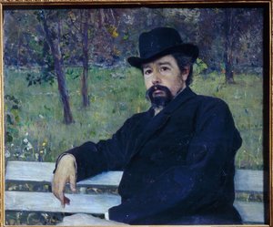Porträt des Malers Nikolai Alexandrowitsch Jaroschenko von Mikhail Vasilievich Nesterov
