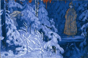 Ivan Susanin erhält eine Vision von Mikhail Fyodorovich von Mikhail Vasilievich Nesterov