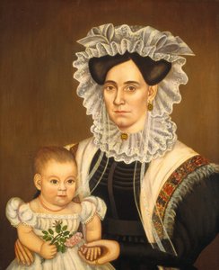 Aphia Salisbury Rich und Baby Edward, ca. 1833 von Milton W. Hopkins