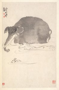 Elefant, Pferd und Hase von Min Zhen