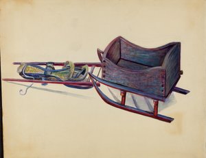 Spielzeugschlitten, ca. 1936 von Mina Lowry